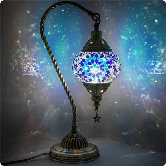-Decor Moroccan Lamp, 3 Color Options, Bedside Lamps - Picture 1 of 8